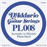 D'Addario Plain Steel Single String, 10-Pack .015