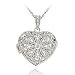 Sterling Silver Diamond Accent Filigree Heart Locket Necklace