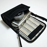 suono ハンドメイド オリンパス ペン E-P2/E-P1ケース（ブラック・ミックスストライプ）