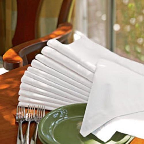1 DOZEN NEW WHITE COTTON DINNER NAPKINS 21X21 WEDDING SIZE
