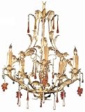 Crystorama Ritz 4605-GL Murano Glass 5 Light 300w (22H x 18W) Chandelier Light in Gold Leaf