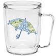 Swirls Beach Umbrella 18 oz Insulated Coffee Mug, Clear