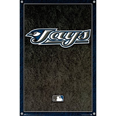Professionally Framed Toronto Blue Jays (New Logo) Sports Poster Print - 24x36 with RichAndFramous Black Wood Frame