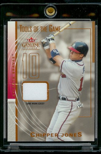 2004 Fleer Genuine Insider Tools Of The Game Game-Worn Jersey #24/250 Chipper Jones Baseball Card - Mint Condition - Shipped In Protective Display Case!