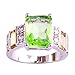 Psiroy 925 Sterling Silver Plated Emerald Cut Simulated Green Amethyst Wide Band Engagement Ring Size 8