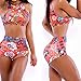 PGXT Women's Summer High Waisted Spandex Flower Print Bikini Swimwear Swimsuit