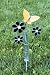 Butterfly Garden Stained Glass Decorative Rain Gauge