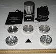 5 Piece 63mm Premium NEW STYLE Spaceage Aluminum Pollen Grinder with Pouch and Scraper