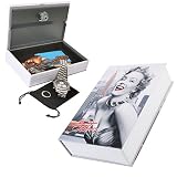 EIOU 9.4*6.3* 2.3 inches Book Diversion Hidden Book Safe With Strong Metal Case inside and Key Lock(Marilyn Monroe)