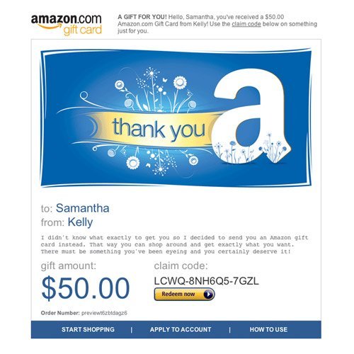 Amazon.com Gift Cards - E-mail Delivery
