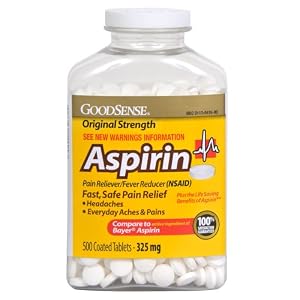 Good Sense Coated Aspirin Tablets, 325 mg, 500 Count