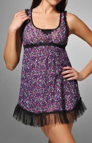 Hanky Panky Anna Sui Lace Trim Floral Chemise (405166)