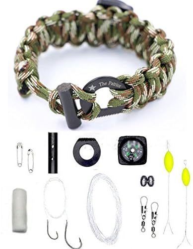THE PATRIOT ® Parachord Survival Kit Camo Bracelet with Compass