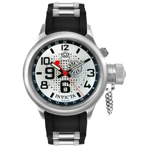 Invicta Men's GMT Russian Diver Collection Black Rubber and Steel Watch #5846