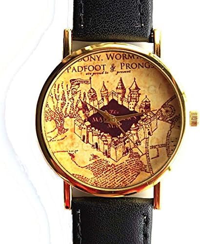 Marauder's Map Men Women Leather Watch