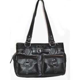 Etienne Aigner "Marseille" Black Leather Bag Handbag Purse