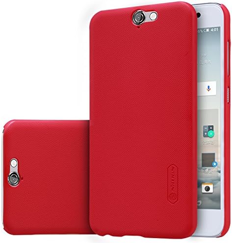 HTC ONE A9 Case Nillkin Frosted Shield Matte Plastic Slim Fit Case Cover Shell forHTC ONE A9 (with Screen protector film) (Frosted) (Red)