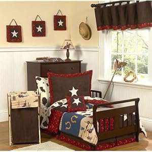 Wild West Cowboy Western Toddler Bedding 5 Pc Set