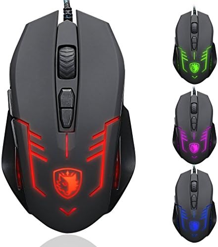 USB Wired Gaming Mouse, New Edition,FOME GAMING SADES Cataclysm USB PC Gaming Mouse Mice 500/1000/1750/2500 DPI Omron Micro Switches 6 Buttons with 4 Color LED Light (Black)+ FOME GAMING Mouse Pad