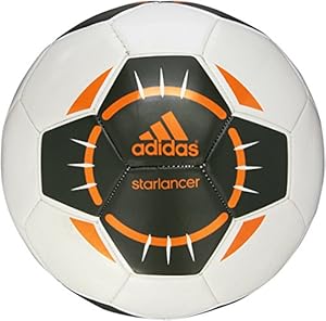 adidas Performance Starlancer IV Soccer Ball, White/Base Green/Lucky Orange, Size 5