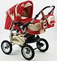 Tako Natalia in red - foldable 2 in 1 pram & pushchair /comes with raincover, footmuff, baby bag, carrycot