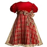 Little Toddler Infant Baby Girls Clothes RED PLAID Christmas Dress Girl 12M-6X