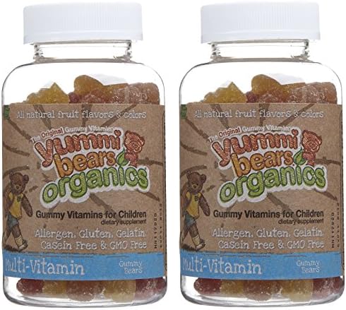 Yummi Bears Organics Multi-Vitamin & Mineral - 2 Bottles, 180 Gummies Each
