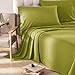 Honeymoon 1800 Brushed Microfiber Bed Sheet Set, Ultra Soft, Queen - Olive