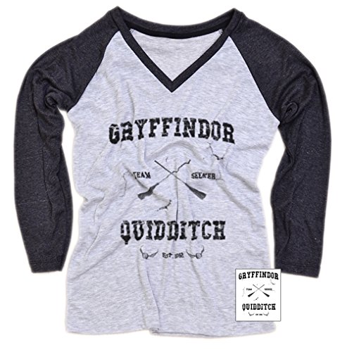 Harry Potter Gryffindor Women T-Shirt Teeinspector Long Sleeve Baseball Raglan Gift X-Large