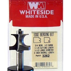 3262 CARBIDE-TIP 2 FLUTE EDGE BEADING PROFILE ROUTER BIT W BB 3 4 BEAD DIA X 1-1 2 LG DIA X 3 4 CL by Whiteside