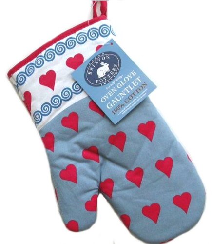Brixton Pottery Hearts Oven Glove Gauntlet By Ecp Design