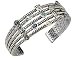 Blue Topaz Gemstone 4.82 Carat (ctw) Cuff Bracelet in Sterling Silver with 14K Gold Accents