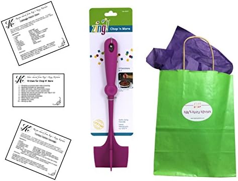 Zing! Kitchen Gadget Chop N More Nylon Hand Tool Bundle, Uses Info Card 2 Recipe Cards Gift Bag (1, Purple)