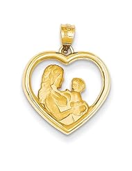 14k Mom/Baby Heart Charm
