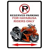 Suzuki Hayabusa Motorcycle Cartoon No Parking Sign