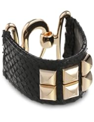 Ted Rossi "Pastel Ladylike" Python Pyramid Metal Talon Cuff Bracelet, 6"