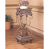 Dark Oak and Gold Finish Large Plant Stand