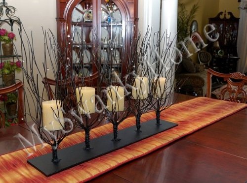 Designer Beaded Twig Branch Iron Candle Centerpiece On Sale