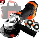 Neiko Pro-Grade Heavy-Duty 24-Volt 4-1/2 Inch Cordless Angle Grinder, with NiCd 24V Battery, Fast Charger and Carrying Duffel Bag