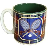 Crossed Racquet Plaid Mug - B00081QW5S