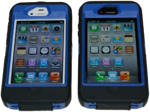 HomeBoat Iphone4/4S Defender Body Armor Case Comparable to Otterbox Defender Series (dark blue/black)
