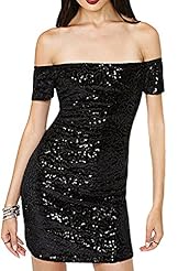 Sexy Bateau Neck Wrap Backless Sequined Off the Shoulder Bodycon Dress/Club Dress/Wedding Party Dress/Mini Dress 