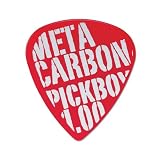 Pickboy Meta Carbonate, Red w/ white logo, 1.00mm, 50 picks