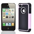 PINK / BLACK COMBO HARD CASE COVER SOFT GEL SKIN FOR IPHONE 4 G 4S 4th WITH SCREEN FILM PROTECTORS & STYLUS