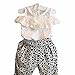 FEITONG Kids Girls' Clothing Set Plaid Strapless Sling Lace Shirt Top + Pant