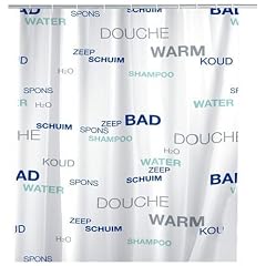 WENKO 19153100 Duschvorhang Water - hochwertiges Textilgewebe, 240 x 180 cm
