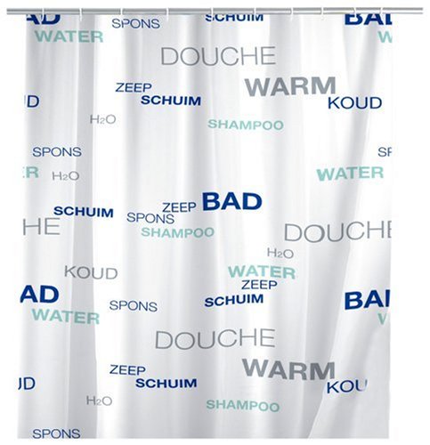 WENKO 19153100 Duschvorhang Water - hochwertiges Textilgewebe, 240 x 180 cm
