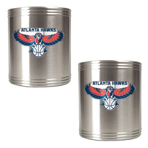 NBA Atlanta Hawks Two Piece Stainless Steel Can Holder Set - Primary Logo
