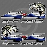 Bass 4x4 Truck Sticker Decal Largemouth Fishing Chevy Ford Dodge