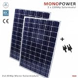 Spar Bundle 2x130 Watt Solarmodul - T�V - MONO-Zellen + MC4 Y-Steckervon "Vitasola"